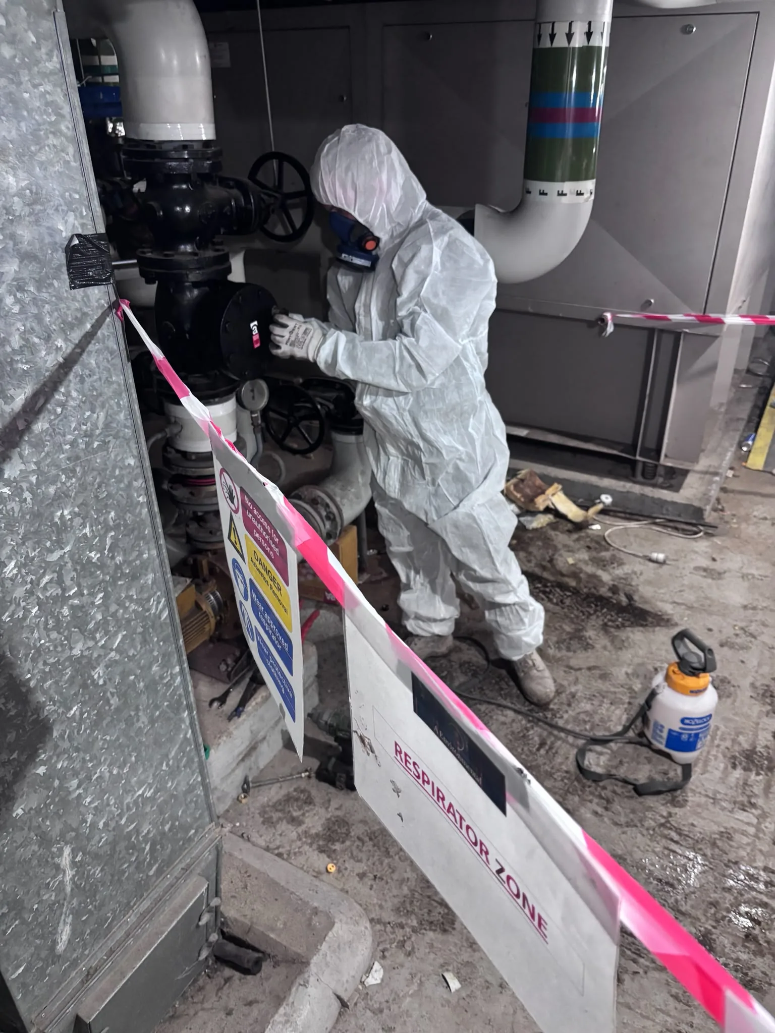 Asbestos artex removal from concrete soffit in Stockwell